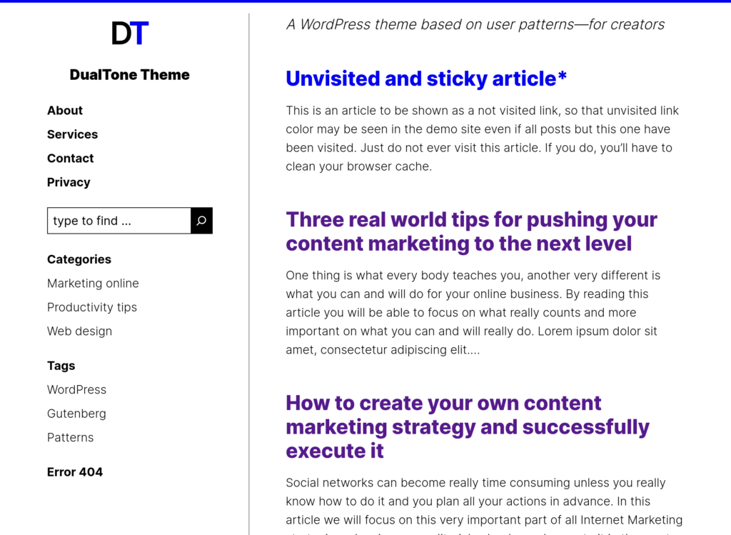 two column with sidebar on the left WordPress theme with clean typography and simple color palette.